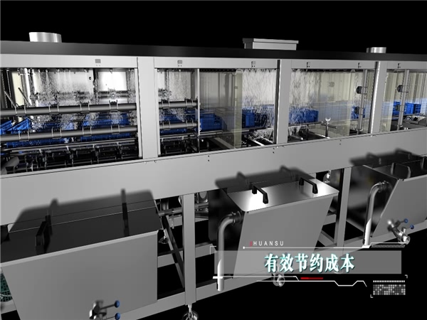 高壓水流周轉(zhuǎn)箱清洗機，雞籠清洗機